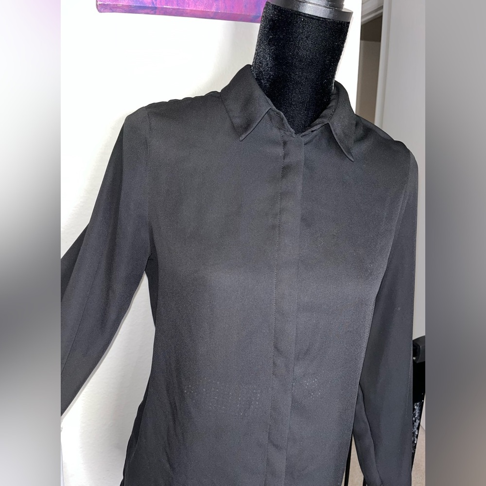 Asos Black Button Down Polyester Blouse - image 2